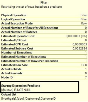 Popup for filter operator