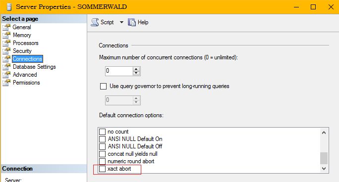 Server configuration options